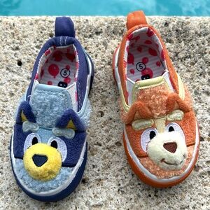 Bluey & Bingo sneakers kids size 5 Ground Up Toddler Fleece Slip-On shoes